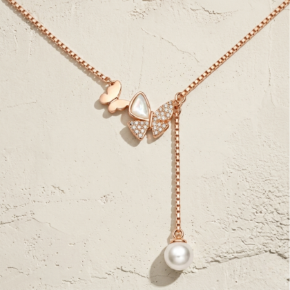 Rose Gold Ethereal Flutter Necklace