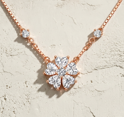 Rose Gold Heart-Petal Solitaire