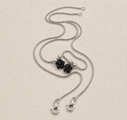 Antique Rose Ebony Charm Box Chain Anklets (Pair)