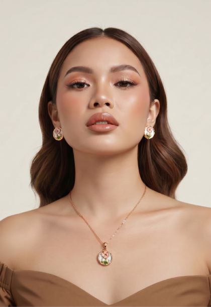 Rose Gold Earring & Pendent
