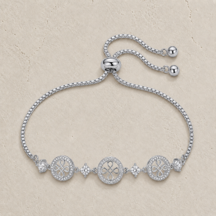 Silver Infinity Charm Adjustable Bracelet