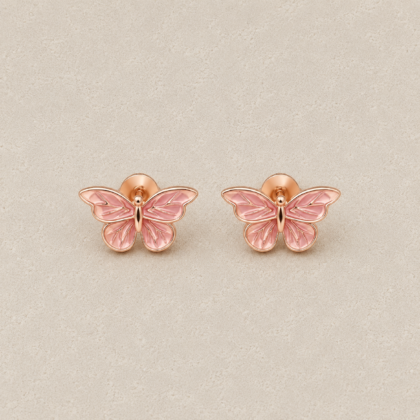 Papillon Rose Stud Earrings