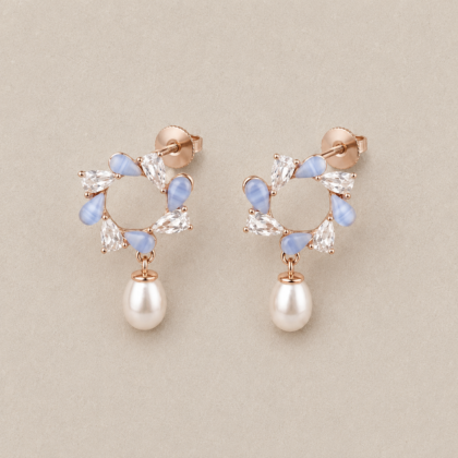 Azure Halo Drop Earrings