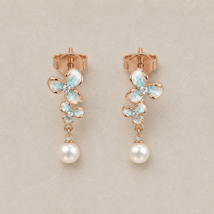 Cascading Flora Pearl Earrings
