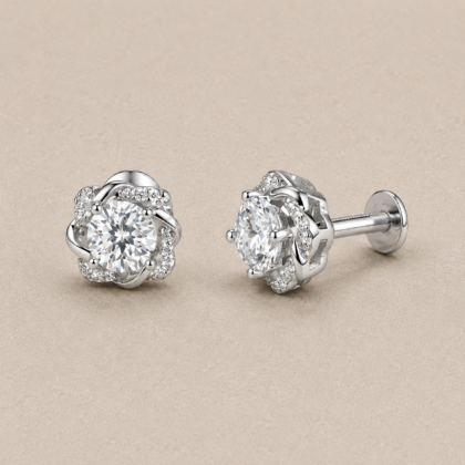 Stellar Rose Solitaire Studs