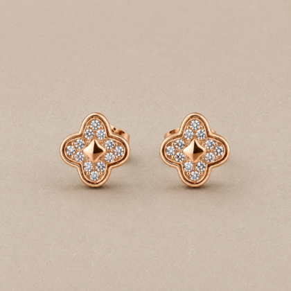 Clover Aura Pavé Studs