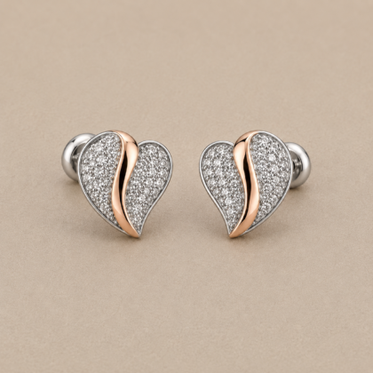 Eternal Wave Heart Studs